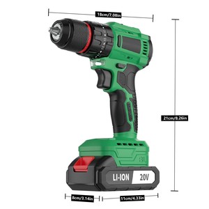 Taladro de Impacto Inalámbrico de 20V con Motor sin Escobillas y Atornillador con Mandril Metálico de 13mm, Personalizable OEM, Compatible con Dropshipping CD-20HZZ - Product Image 1