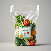 Pochette en plastique refermable à imprimé personnalisé, anti-buée et anti-buée, en PP avec fermeture à glissière, sacs d'emballage pour raisins, cerises, graines de fruits et légumes
