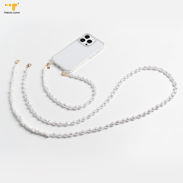 Universal Cute Crossbody Pearl Phone Chain Pearl Bead New Fashion Phone Lanyard Phone Charm for Women for iphone 17 Pro Max