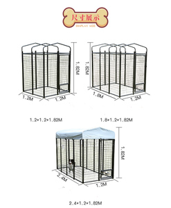 Desain <span class=keywords><strong>DIY</strong></span> mudah dipasang hitam populer Kit rakitan kandang hewan peliharaan lasan logam kandang anjing kandang anjing logam kuat luar ruangan - Product Image 5