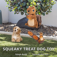 Jouet interactif écologique en peluche pour chien, distributeur de friandises, durable, avec couineur, en forme d'écureuil, jouet de puzzle olfactif pour chien