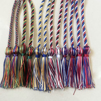 Cordons d'honneur académiques personnalisés 100 % polyester écologiques multicolores avec pompon de graduation pour vêtements scolaires – Vente en gros
