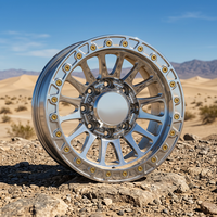 Jantes forgées légères en alliage noir mat avec Beadlock intégral, déport négatif profond, pour 4x4 tout-terrain, résistantes aux chocs et à l'usure, roues modifiées