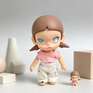 Tenue de poupée 1/8 BJD Zsiga : Haut court style urbain cool, pantalon incurvé, vêtements de poupée en peluche, chapeau, vêtements de poupée élastiques - Product Image 4