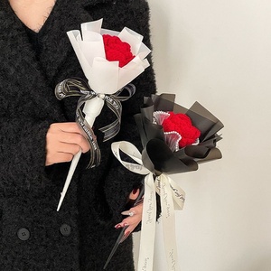 Piccoli fiori per riunioni fatti a mano Bouquet rosa fata magica bacchetta regalo di compleanno per adulti regalo di san valentino per ragazze - Product Image 5