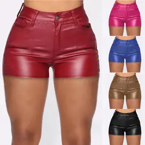 2023 Hot selling S-5XL fashion sexy solid color high waist Tight fitting bag buttock casual shorts women's plus size Shorts