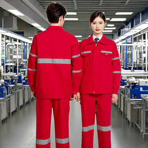 Uniformes de travail personnalisés pour hommes <span class=keywords><strong>Salopette</strong></span> confortable Vêtements de travail réfléchissants Service OEM <span class=keywords><strong>Rouge</strong></span> - Product Image 3