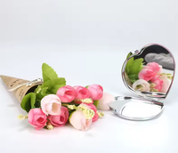 Miroir compact vierge à sublimation en forme de coeur Miroirs de poche vierges à logo personnalisé