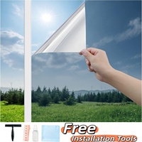 Kaca Film Cermin Satu Arah 90x500cm, Penolak Panas Tinggi, Anti UV, Privasi, Insulasi, untuk Gedung dan Rumah