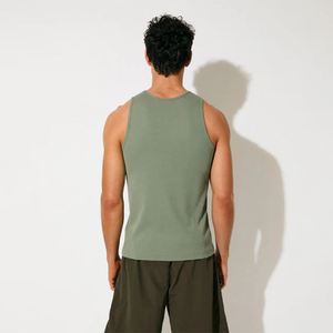 Camisetas sin mangas para hombre de talla grande, camisetas ajustadas para gimnasio, camisetas de entrenamiento, mezcla de lyocell, camisetas sin mangas acanaladas para hombre - Product Image 4