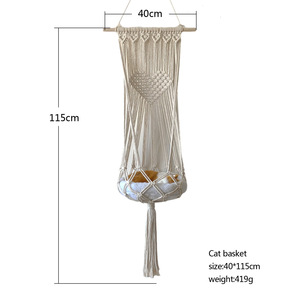 <span class=keywords><strong>Hamaca</strong></span> para gatos de macramé de muchos estilos, incluye cojín y kit colgante, cesta colgante para gatos tejida a mano, cama columpio para <span class=keywords><strong>colgar</strong></span> en la <span class=keywords><strong>pared</strong></span> - Product Image 4