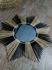 Espejo enmarcado de ratán en forma de ojo, para decoración, venta al por mayor - Product Image 5