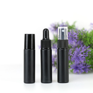 Matte Đen glossly đen 10ml kính cuộn trên chai thủy tinh phun chai với ống nhỏ giọt - Product Image 5