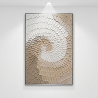 Peinture à l'huile abstraite moderne de luxe peinte à la main, technique impasto épaisse au couteau, sur toile, spirale radieuse, taille personnalisable