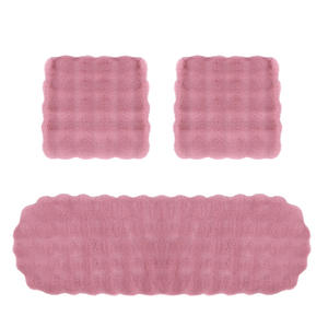 Ensemble universel de 3 pièces pour siège de voiture d'hiver, coussin de siège de voiture en fausse fourrure de lapin, housse de siège de voiture épaisse en peluche douce et chaude - Product Image 1