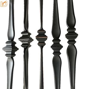 درابزين درابزين حديث عالي الجودة بمجوف مربع واحد ، مغزل درج معدني ، درابزين من الحديد المطاوع - Product Image 6