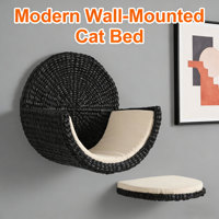 Étagère murale pour chat en jacinthe d'eau tressée à la main, lit d'escalade naturel pour chat