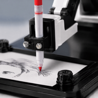 Robot artiste dessinateur de portraits à bras robotisé pour stand d'exposition, machine robotique interactive pour événements commerciaux