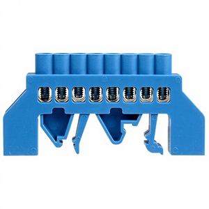 Bloque de terminales de tierra de latón de 1 polo <span class=keywords><strong>Boka</strong></span>, conexión por tornillo, 100A máx., para conductores de 11-20 AWG, tipo riel para terminación de cables - Product Image 1