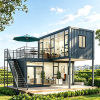 Maison mobile intégrée préfabriquée avec mur en verre pour bureaux et logements, assemblage de structure pour hôtels, fournie directement par l'usine