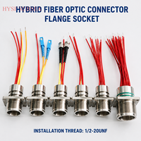HYSF SUBSEA Connecteur optoélectronique hybride 4 fibres 2 puissances, Prise mâle à bride et Fiche femelle pour câble, Fibre optique et alimentation sous-marines