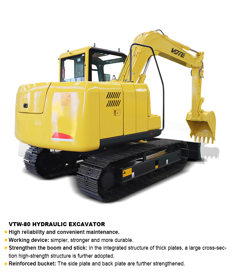The 8 ton excavator small crawler hydraulic excavator for sale industrial earthwork medium digger Asia