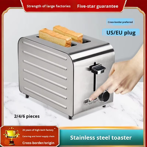 <span class=keywords><strong>Grille</strong></span>-<span class=keywords><strong>pain</strong></span> électrique pratique en acier inoxydable avec fentes larges pour 2/4/6 tranches, 3 boutons de commande et fonction de décongélation à <span class=keywords><strong>une</strong></span> touche - Product Image 3