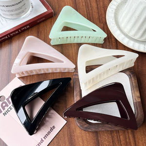 <span class=keywords><strong>Pince</strong></span> à cheveux grande taille en plastique style coréen 2026, creuse, triangulaire, <span class=keywords><strong>pour</strong></span> <span class=keywords><strong>chignon</strong></span> épais, accessoires capillaires <span class=keywords><strong>pour</strong></span> femmes - Product Image 1
