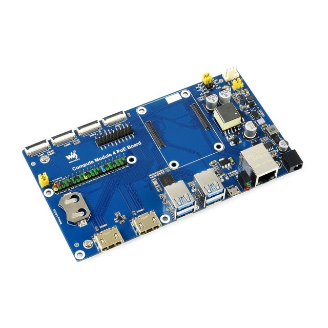 Raspberry Pi Compute Module 4 IO Board With PoE Feature, for All Variants of CM4