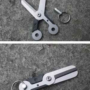 Mini Tijeras de Acero Inoxidable con Cierre de Resorte, Llavero EDC, Herramienta Portátil para Exteriores, Borde Liso - Product Image 3