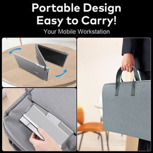 Moniteur portable pour ordinateur portable, double écran 15,6 pouces FHD IPS, triple affichage, à poser sur le bureau, plug and play pour les entreprises - Product Image 6