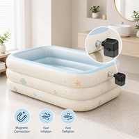 Piscine gonflable rectangulaire pour enfants avec parois en PVC à chambres d'air superposées de 0,30 mm pour jeux aquatiques intérieurs à la maison, impression personnalisée