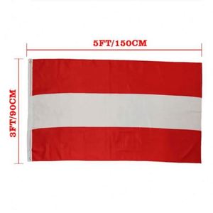 ขายส่งธงชาติออสเตรียขนาด 3x5 ฟุต 90x150 ซม. สำหรับใช้งานกลางแจ้ง พิมพ์โลโก้ตามสั่ง ผลิตจากโพลีเอสเตอร์ - Product Image 4
