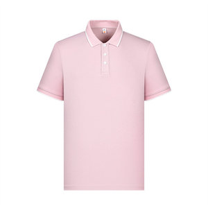 Polo Shirt Solid Color Cotton Contrast Trim Daily Wear Short Sleeve - Product Image 2
