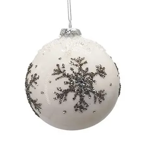 Albero di Natale personalizzato 8cm palline di vetro bianco decorazioni con Logo stampato foto immagine decalcomania nome personalizzato globo personalizzato