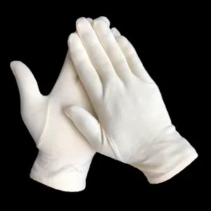 Белые противоаллергические хлопковые перчатки для защиты труда