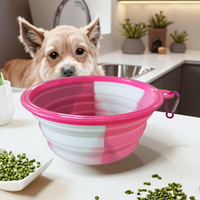 Personnalisation d'usine Durable 1500ml Grand bol pliable en silicone portable pour animaux de compagnie pour chaque voyage à l'heure du repas