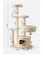 Arbre à chat BENJIE en bois durable et sisal, design moderne et luxueux, adapté aux chatons, jouet pour chat