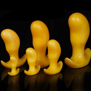 Commercio all'ingrosso di prodotti del sesso per adulti Mango gold big plug anale per uomini e donne grande strumento di espansione del sesso anale buttplug - Product Image 1