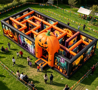Château gonflable labyrinthe hanté pour le plaisir, labyrinthe gonflable d'Halloween personnalisé, jeu de labyrinthe gonflable portable