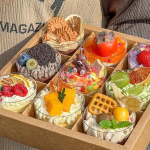 Прозрачная коробка для десертов и тортов на 9 секций с тиснением, из переработанных материалов, жесткая упаковка для кондитерских изделий, лунных пряников и послеобеденного чая - Product Image 2