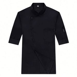Vestes de Chef de Haute Qualité, Fabrication Directe d'Usine, Personnalisées en Blanc et Noir, Uniformes de Travail pour Serveurs de Restaurant et Traiteur, avec Logo Brodé - Product Image 1