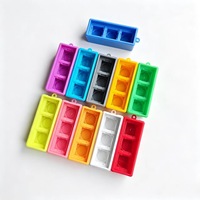 11 Colors Embedded Grid-Pattern Base PC 2/3/4-Keys Frame for Stress-Relief Keycaps Fidget Toy Keycaps Keychain Clicker Toy