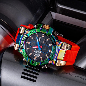 Relojes Deportivos <span class=keywords><strong>SMAEL</strong></span> para Hombre, Resistentes al Agua hasta 50 m, con Fecha Automática, Alarma, <span class=keywords><strong>Reloj</strong></span> de Pulsera de Cuarzo 8027, <span class=keywords><strong>Reloj</strong></span> Digital con Luz para Hombre - Product Image 4