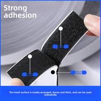   Bande auto-agrippante souple noire et blanche, adhésive, double face, forte, en PVC, sans couture, pour moustiquaire