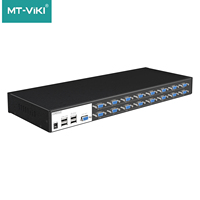 Commutateur KVM VGA DVI 16 ports Mt-1601Vk, clavier, souris, 1920*1440 avec télécommande, câbles USB