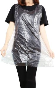 Delantal Desechable de Plástico PE Blanco Impermeable con Relieve, Bolsa Retráctil para Ropa de Cama, Pintura, Fiestas, Cocina, Tareas Domésticas, Picnics, etc. - Product Image 3