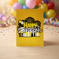 Carte de vœux 3D pop-up Joyeux Anniversaire avec enveloppe et étiquette, faite à la main, en papier imprimé offset, souvenir Hanoï, nouvelle arrivée Viet-craft
