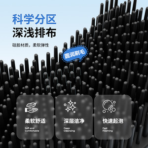 Cepillo de baño de silicona con forma de luna, portátil, antideslizante, de calidad alimentaria, para limpieza corporal - Product Image 5