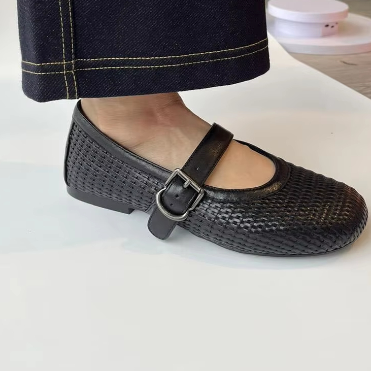 Производитель, летняя 2026, новый стиль, широкая сетчатая сетка Mary Jane Ballerinas